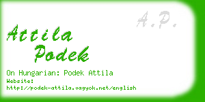 attila podek business card